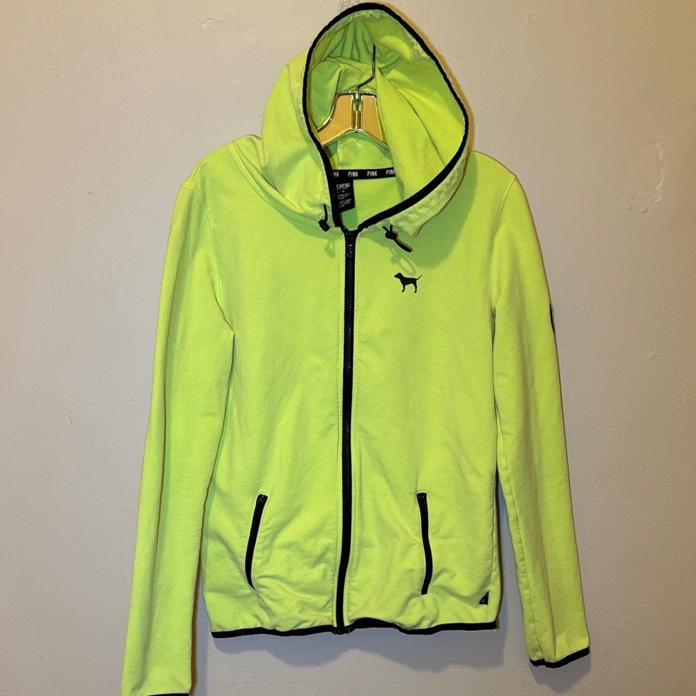 Women's Neon Green Zip-Up Hoodie
